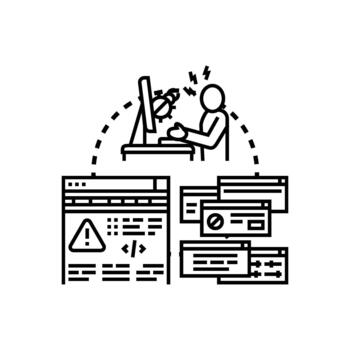 depuración software proceso para hallazgo y fijación errores vector