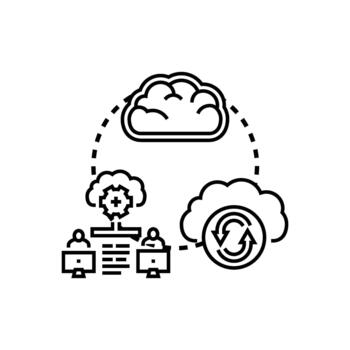 Cloud server database mesh computing data network vector