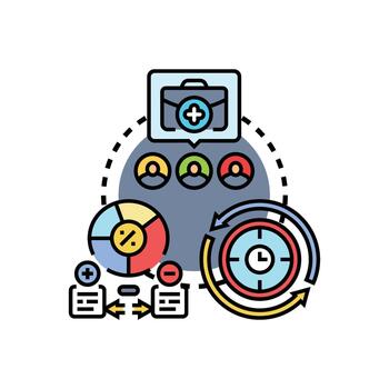 Parallel workflow concept creating efficient process management vector