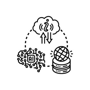 nube datos mente informática artificial inteligencia concepto vector