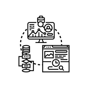 Iniciar sesión datos analítica proceso analizando información flujo de trabajo vector