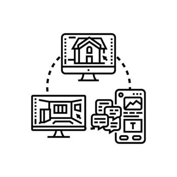 arquitectónico dibujo modificación solicitud y colaborativo diseño proceso vector