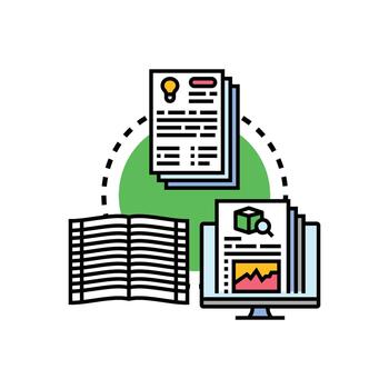 Organizing research notes process for data analysis vector
