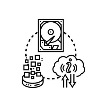 datos almacenamiento eficiencia concepto optimizando información fluir vector
