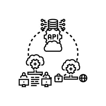 Inter cloud systems design connecting multiple cloud services vector
