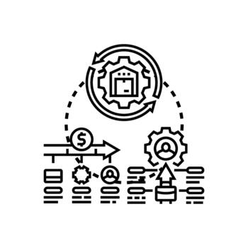 migración fluir administración sistema optimizando proceso flujo de trabajo vector