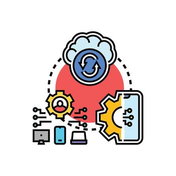 App platform connectivity syncing data storage devices vector
