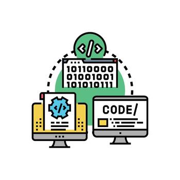 electrónico código retazo desarrollando programación software aplicaciones vector