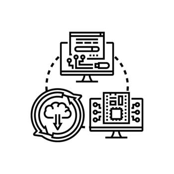 último software lanzamiento desarrollo y actualizar concepto vector