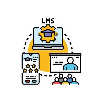 Collaborative learning knowledge hub lms system development vector
