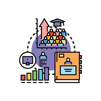alumno Progreso informes analizando educativo actuación datos vector
