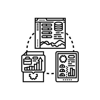 Learning management system dashboard analytics data accessing vector
