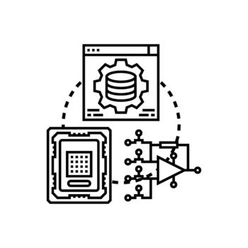 computadora hardware creando digital circuito datos Procesando concepto vector