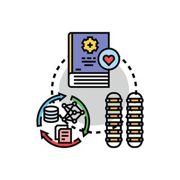 formación proceso para máquina aprendizaje y artificial inteligencia vector