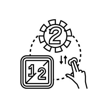 Two way data binding component for interactive software development vector