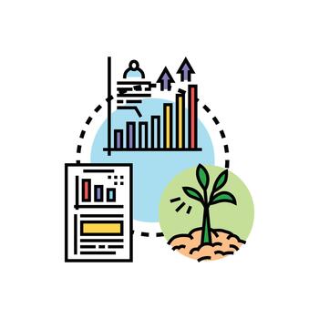 lineal regresión gráfico analizando datos desarrollo vector