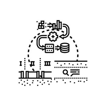 datos tubería Progreso visualización proceso concepto vector