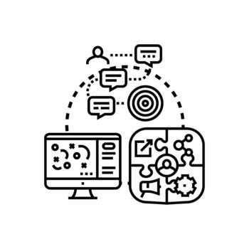 Content strategy map developing marketing plan optimization vector