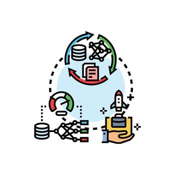 Concept validation process improving business development startup vector