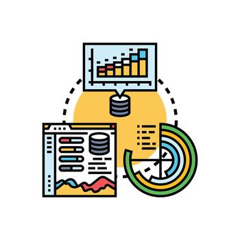 Data visualization process analyzing database statistics vector