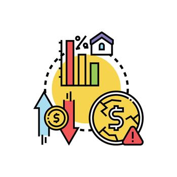 Decrease in reciprocal payments financial concept vector