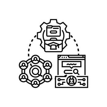 Document intelligence generation process achieving data automation vector