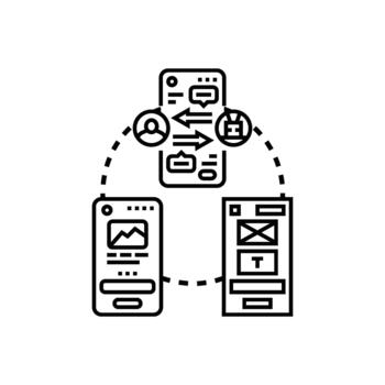 Web application interface development and user experience vector
