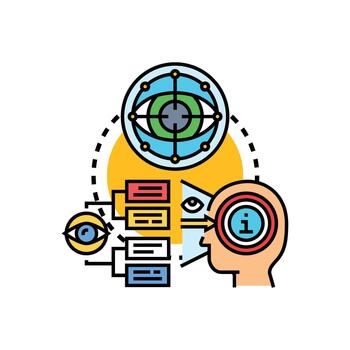visual percepción concepto analizando cerebro información Procesando vector