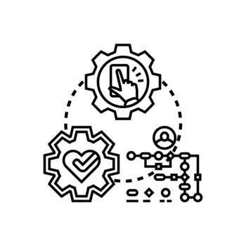 User interface customization and personalization process vector
