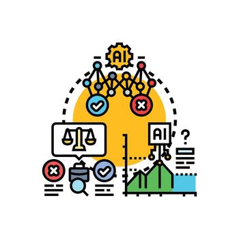 Decision making analytics with artificial intelligence processing data vector