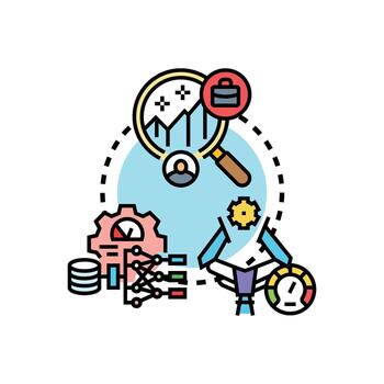 profético actuación mejoramiento analizando datos y estrategia vector