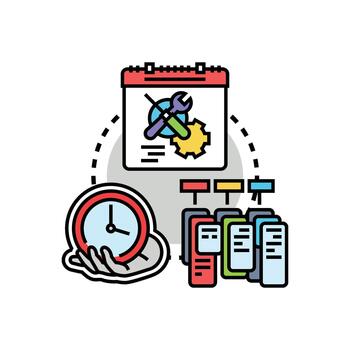 Time based efficiency concept optimizing schedule planning process vector