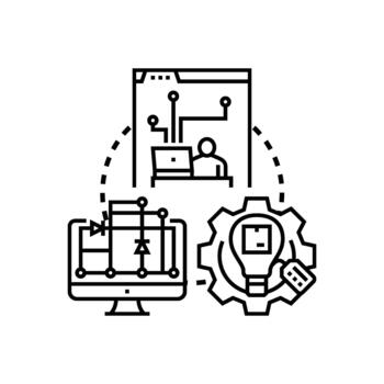 programación proceso concepto plano ilustración vector