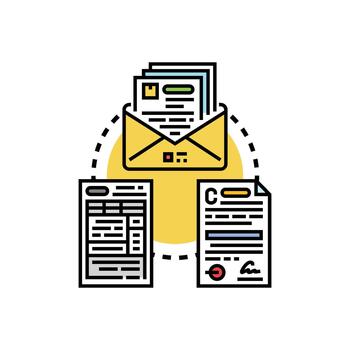 grupo interno contrato formas Procesando documentos concepto vector