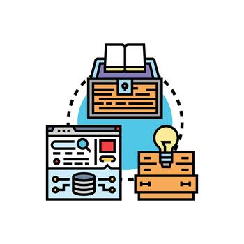 revelando conocimiento descubriendo idea datos aprendizaje proceso vector