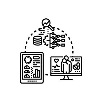 profético analítica panel ilustrando datos Procesando prediciendo futuro resultados vector