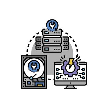 sistema Procesando presion desde servidor y computadora cuestiones vector