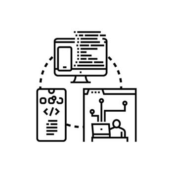 aplicación diseño codificación y Ingenieria desarrollo proceso vector