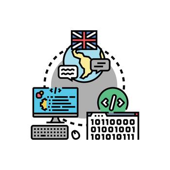 global programación idioma desarrollo y software codificación vector