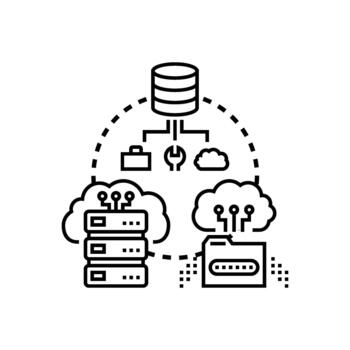repartido documento almacenamiento Servicio nube informática concepto vector