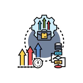 Data driven progress program developing business growth vector