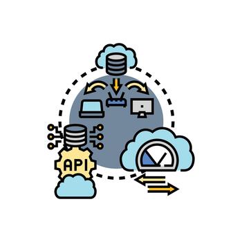 Cloud infrastructure architecture developing computing technology systems vector