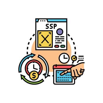 Programmatic advertising bid timer setup process vector