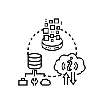 eficiente datos almacenamiento administración y nube informática proceso vector