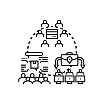 Client interaction platform developing business network solution vector