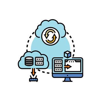nube datos centrar sistemas enlace informática almacenamiento vector