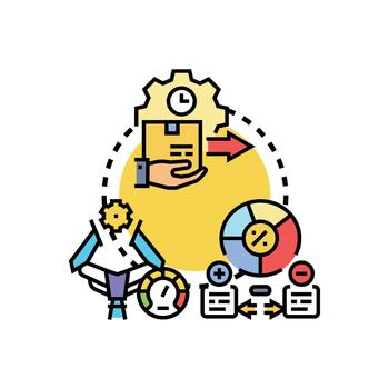 Task process flow management optimizing efficiency concept vector