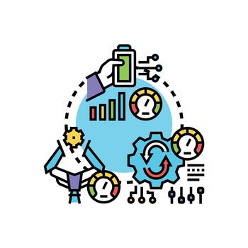 acelerador eficiencia con digital proceso mejoramiento estrategia vector