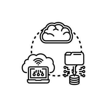 repartido nube informática arquitectura datos almacenamiento concepto vector