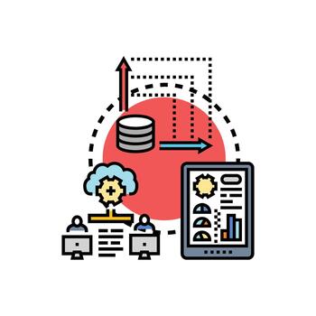 Cloud computing user dashboard for data management vector